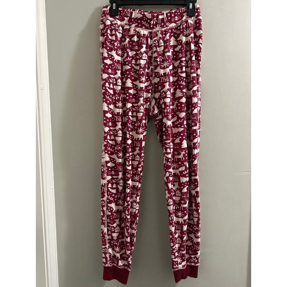 Pact Red‎ and white organic cotton PJ bottoms size Med